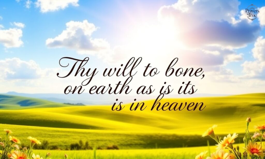 Thy will be done, on earth as it is in heaven