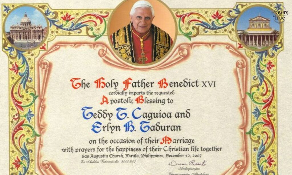 Papal Blessing Certificate A Tangible Spiritual Treasure