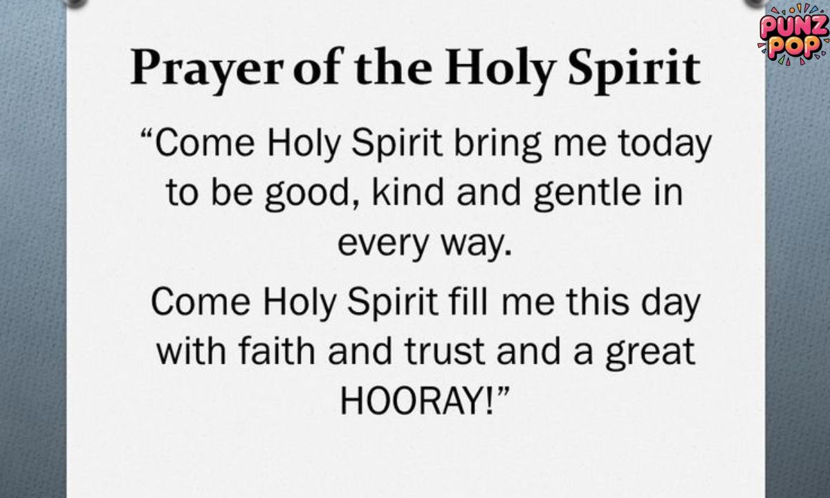 Prayer for the Presence of the Holy Spirit